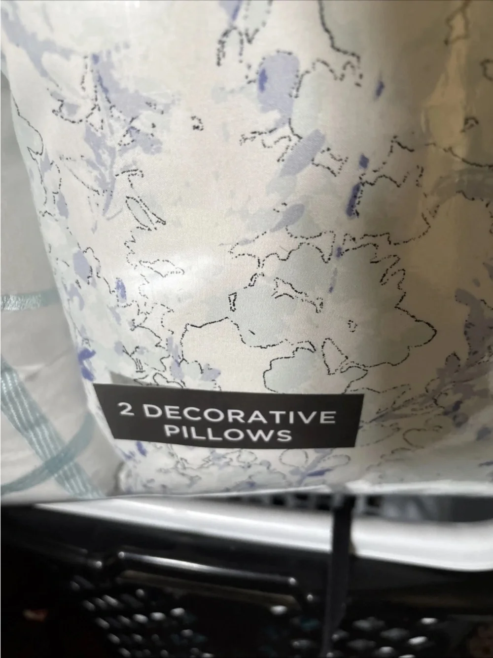 Vince Camuto White Comforter Set with Blue Floral Pattern